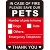 Pets Inside Fire Save Our Pets Sticker,MeshaKippa 5pcs 4x5.3 inch