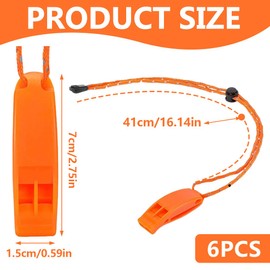 GXGM 6 Stück Signalpfeife für Notfalle, Sport, Hundetraining, Trillerpfeife Laut Notfall, Notfallpfeife