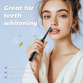 MOPIKO Sonic Electric Toothbrush for Adults, Rechargeable Electric Toothbrushes with Case, Travel Toothbrush Set, Power Electric Toothbrush with Holder, USB C 5 Modes, 2.5 Hours Charge for 120 Days