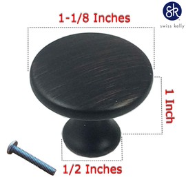 (1 Piece, Knob) Swiss Kelly Oil Rubbed Bronze Kitchen Cabinet Knobs Dresser Drawer