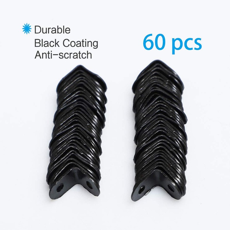 sourcing map 12 x 12mm Angle Bracket Black Corner Brace