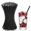 juajua Black Paper Straws, 197 x 6mm Biodegradable Paper Straws,600