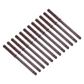 sourcing map 12 Pcs Floating Shelf Brackets, Metal Hidden Shelf Support Brackets 0.5" x 4.7" Invisible Shelf Brackets with Screws for Floating Wood Shelves (Brown)