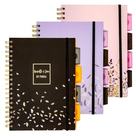 Pukka Pad, 5-Subject Divider Notebook 3-Pack 7 x 10 In. 100 Premium 80 GSM, Rochelle & Jess
