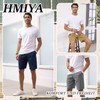 HMIYA Men's Summer Chino Shorts Cotton Elastic Waist with Pockets,