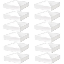 Hiceeden 12 Pack 5" x 5" Vinyl Fence Post Caps, Pyramid PVC Deck Post Caps, Decking Caps for Mailbox, Lamp Post, Deck, Dock, White
