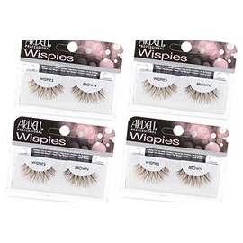 Ardell Wispies Pestañas Postizas - Marrón, Pestañas Finas de Aspecto Natural, Pestañas de Tira Ligeras y Reutilizables, Paquete de 4