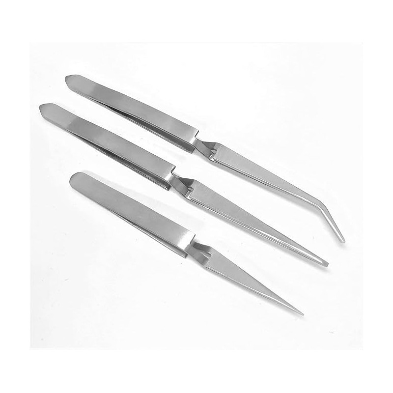 Cross Lock Tweezers Set 3 Cross Locking Soldering Self Closing