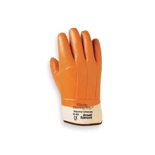 Ansell 23-193 Cold Protection Gloves, Pvc Palm, Foam Lining, Tan,