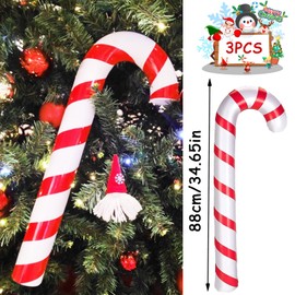 Pack of 3 88 cm Inflatable Candy Canes Christmas Decoration, Christmas Candy Cane, Inflatable Christmas Decoration, Candy Cane Sticks, for Outdoor Front Door, Christmas Decorations