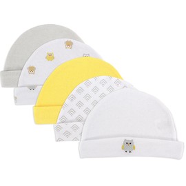 Luvable Friends - Gorras Unisex de algodón para bebé, Búho, 0-6 Meses
