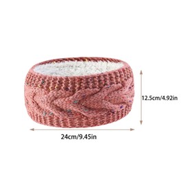 F Fityle Knit Turban Head Wrap for Women, Elastic Ear Warmer Hair Band, Pink