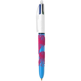 BIC 4 Colours Ballpoint Pen Set 4 Colours Velour in Sea Motifs, Pack of 6, Ideal for the Office, Home Office or School