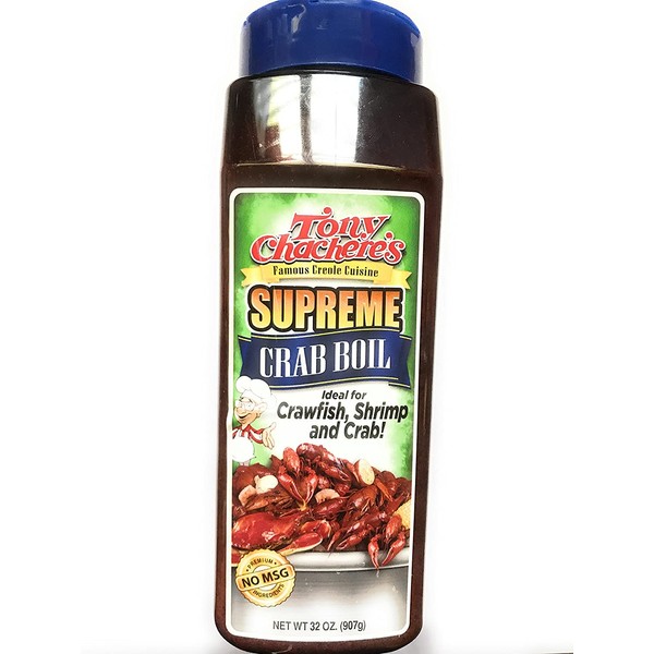 Tony Chachere's Supreme Crab, Crawfish and Shrimp Complete Seafood Boil (No MSG), 32 Ounce Shaker