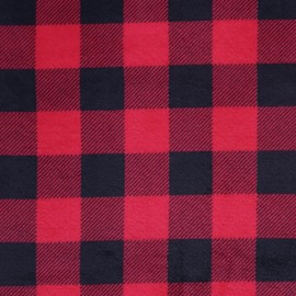 Mook Fabrics Fleece Flannel Buffalo Plaid, Red Cut by The Yard