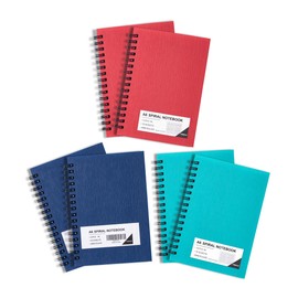 FLYING EAGLE Premium 4x6 Small Spiral Notebook 6 Pack A6 Mini Journal Plastic Hardcover 8mm Ruled Notebook 3 Color 468 Pages for School Work