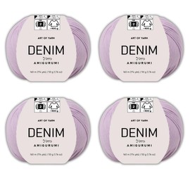 Art of Yarn Denim 55% Cotton,45% Poliacrylic, 4 Skeins Total 200gr (7,055 oz),640m (699 yds),Soft & Smooth Yarn Sport – Fine(2) for Crocheting, Knitting, Amigurumi, Baby Blankets, Baby Garments 99919