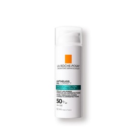 La Roche-Posay Anthelios Oil Correct Protector Solar Facial Matificante FPS 50+ que Corrige Imperfecciones, Reduce Poros y Brinda Efecto Sebo-Regulador por 12h para Piel Grasa, Sin Color 50 ml
