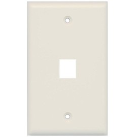 RiteAV Blank for Keystone Jacks - 1 Gang 1 Port Light Almond