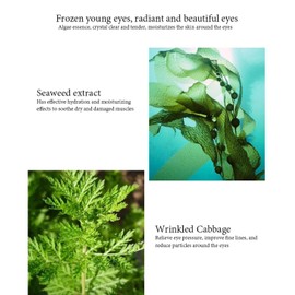 Pack of 60 Seaweed Eye Pads with Seaweed Moisturising, Detoxifying & Firming Eye Care for Puffiness and Dark Circles, Natural Cooling Eye Mask for All Skin Types