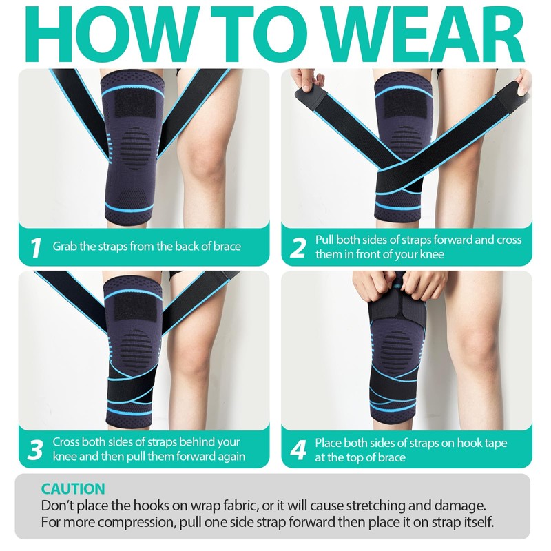 Lexniush Knee Support for Men/Women, Compression Knee Support with Adjustable