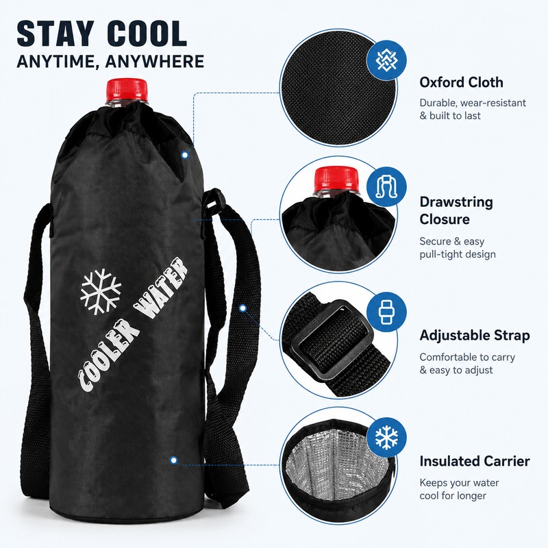 Insulated Water Bottle Bag for Travel & Outdoor Use –