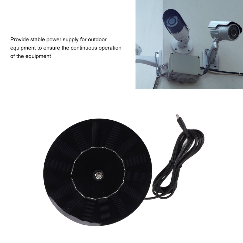 Solar Panel 10W 5V Efficient Conversion Waterproof Round Shape for