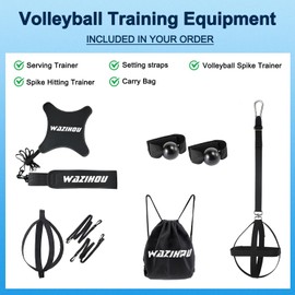 Upgraded Volleyball Training Equipment for adult and teen kids, volleyball practice equipment Volleyball Rebounder Trainer Kit, Solo Practice Trainer for Serving Setting Spiking and Arm Swing.
