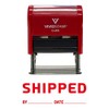 SHIPPED By Date Self Inking Rubber Stamp (Red Ink) -