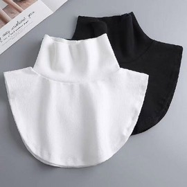 Women's Layered Plain Faux Turtleneck Dickey White Turtleneck