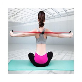 LuminaD Pilates Home Strength Latex Resistance Band Stretching Trainer Pink