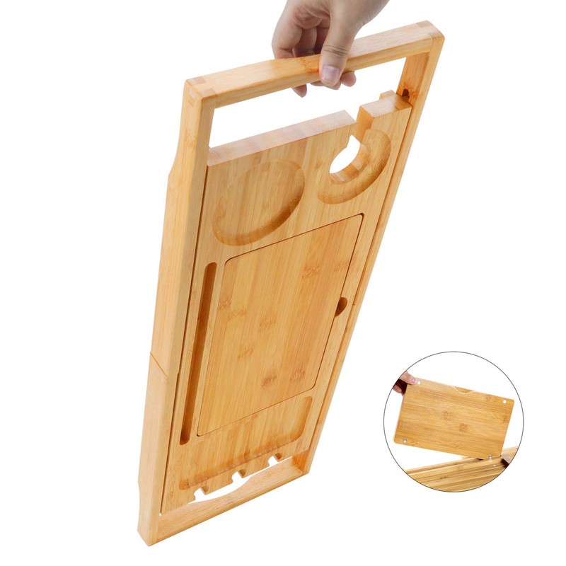 Utoplike Bamboo Bathtub Caddy Tray Bath Tray for Tub, Adjustable