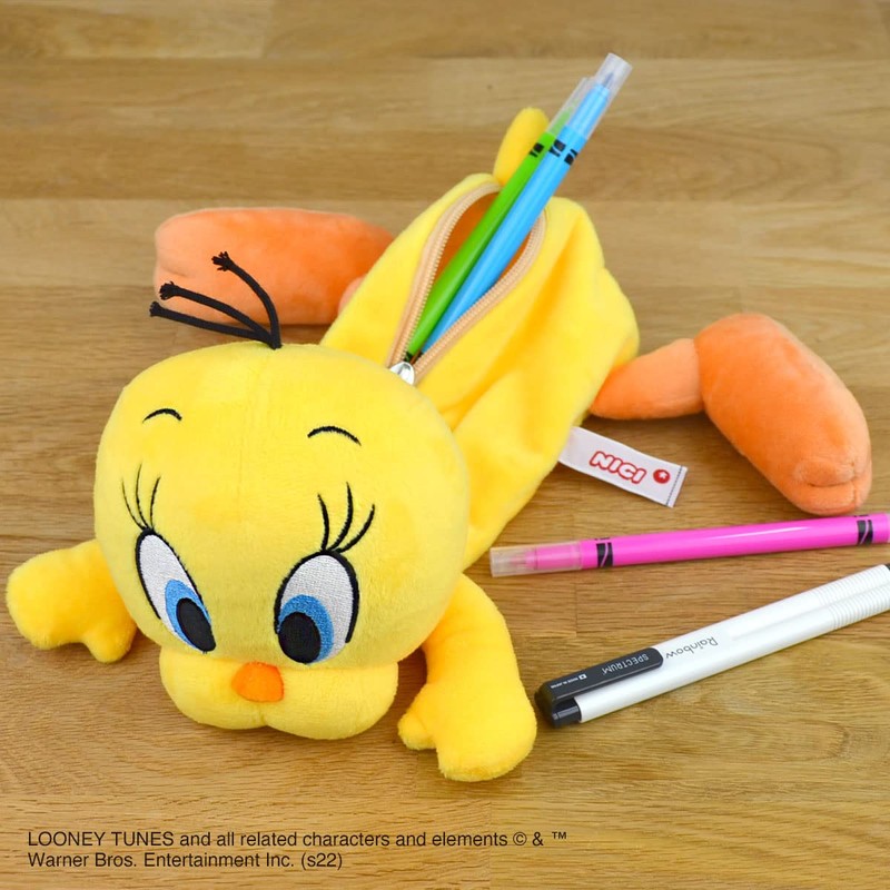 NICI Looney Tunes Tweety Figure Pen Pouch Plush Stationery Pencil