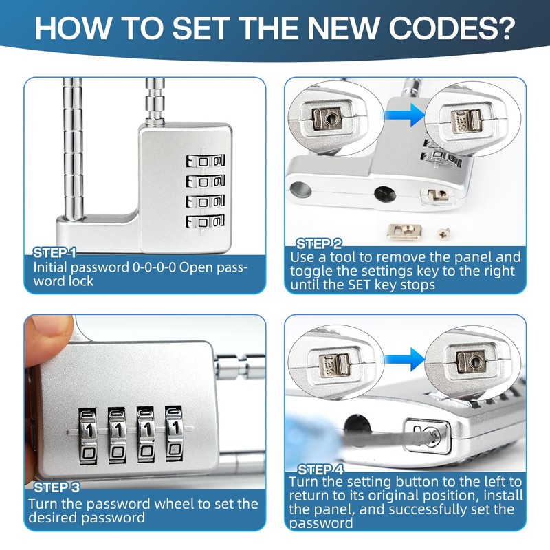 NBYT Cabinet Lock,Combination Padlock,Gym Locker Lock Code Long Adjustable Shackle