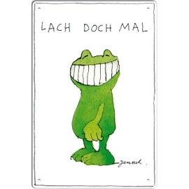 30 x 20 cm Tin Sign Funny Saying Children's Book Motif Suitable for Janosch Fans and Lovers - Lach doch mal