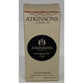 Atkinsons Her Majesty The Oud 0.06 oz 2 ml EDP Spy Boxed Mini Travel Sample Vial