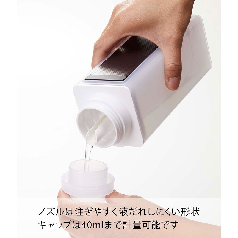Yamazaki 4854 Magnetic Refillable Laundry Bottle, Mist White, Approx. 2.8
