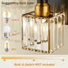 HUOKU Modern Crystal Bathroom Vanity Light 3-Light Brass Wall Light