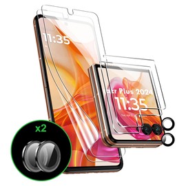 Suttkue for Motorola Razr Plus 2024 Screen Protector（Self-Healing TPU Film with Camera Lens Protector,HD,Anti-Scratch, 2+2+1 PACK(not glass)