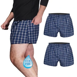 TIICHOO Men's Incontinence Pants, Safe Incontinence Trunks, Absorption Amount, 5.9 fl oz (150 cc), Front Opening, Gentlemen's Urinary Leak Pants, Urine Leak Prevention, 2-Piece Set (4L, Blue Check)
