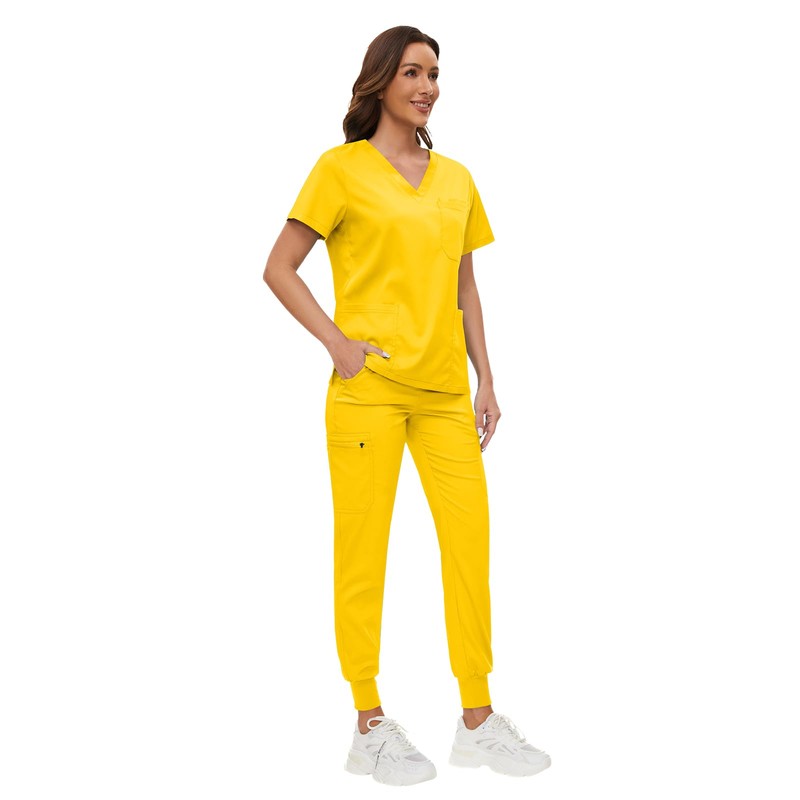 VIAOLI Scrubs for Women V-neck Scrub Set with 8 Pocket