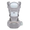 Cangurera Portabebé Mochila Multifuncional Con Asiento Bebé Color Gris