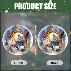 Christmas Ornament 2024-Nativity Scene Ornaments, Christmas Tree Hanging Ornaments - 2D Acrylic Christmas Decorations, The Birth of Jesus, Christmas Decorations & Christmas Ornaments for Tree (E)