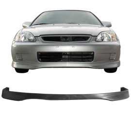 Front Bumper Lip Compatible with 1999-2000 Honda Civic, T-R Style Black PP Front Lip Finisher Under Chin Spoiler Add On by IKON MOTORSPORTS