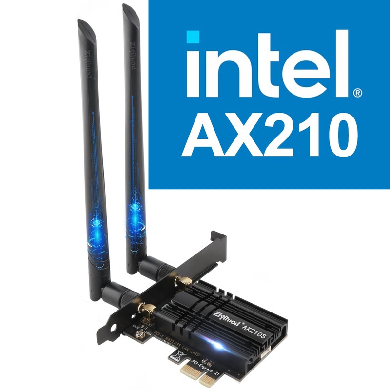 WiFi 6E AX5400 PCIe WiFi Card (Intel AX210), Up to