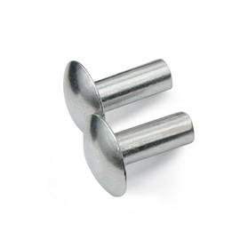 3/16" Diameter X 1/2" Length Brazier Head Solid Aluminum Rivets, Fix Leaky Solid Rivet 0.19" Diameter 0.5" Length, Aluminum Boat Rivets, Modified Brazier, Round/Dome Head Rivet, 100-Pack