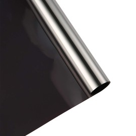 Reflective Window Film Cling Mirror One Way Privacy Window Tint Heat Control Anti UV Solar Film for Home Office Glass See Out Not in, 35.4 Inch x 10 Feet, Black Silver