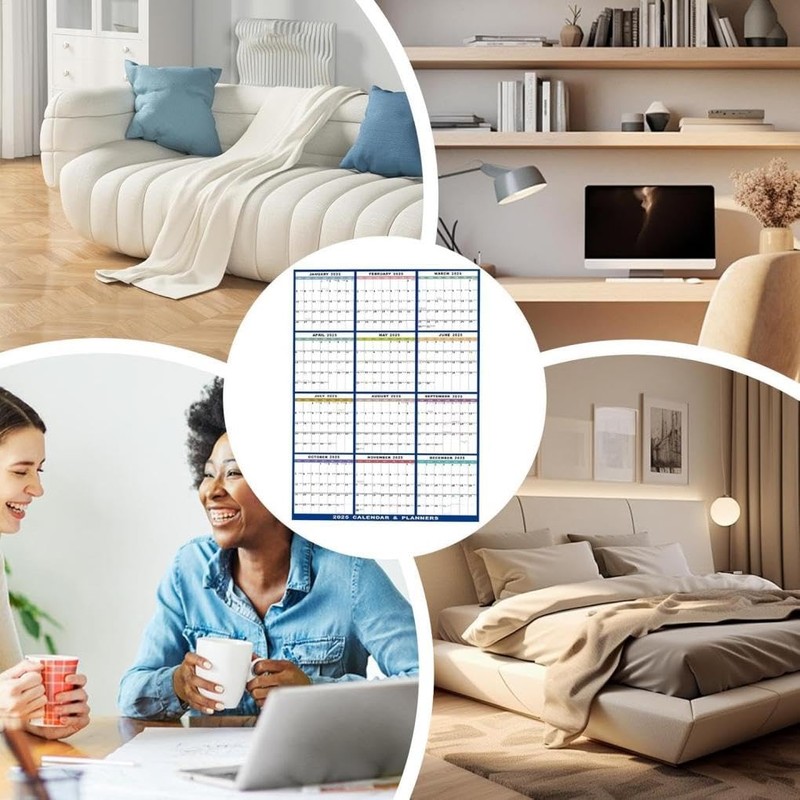 Wall Calendar 2025, Erasable Large Calendar, Wet And Dry Erase