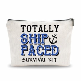 Cruise Trip Make Up Bag, Totally Ship Faced, Gifts For Cruise Lovers Cosmetic Bag, Travel Bag Gift, Women Accessories - A15