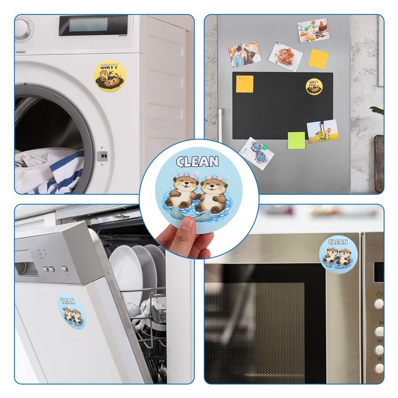 Dishwasher Magnet Clean Dirty Sign, Funny Double Sided Reversible Flip